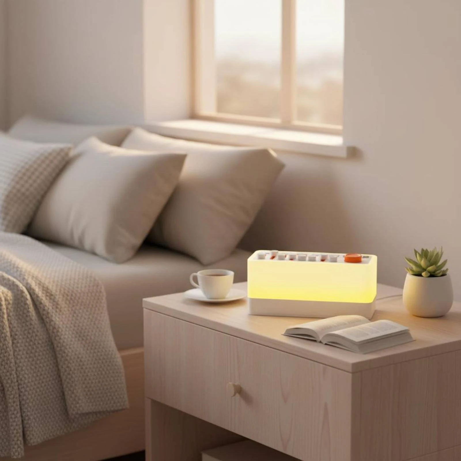 RGB Bluetooth Speaker White Exterior Night Light Speaker Sound Gadget Rounded Corners Plastic Body for Bedroom