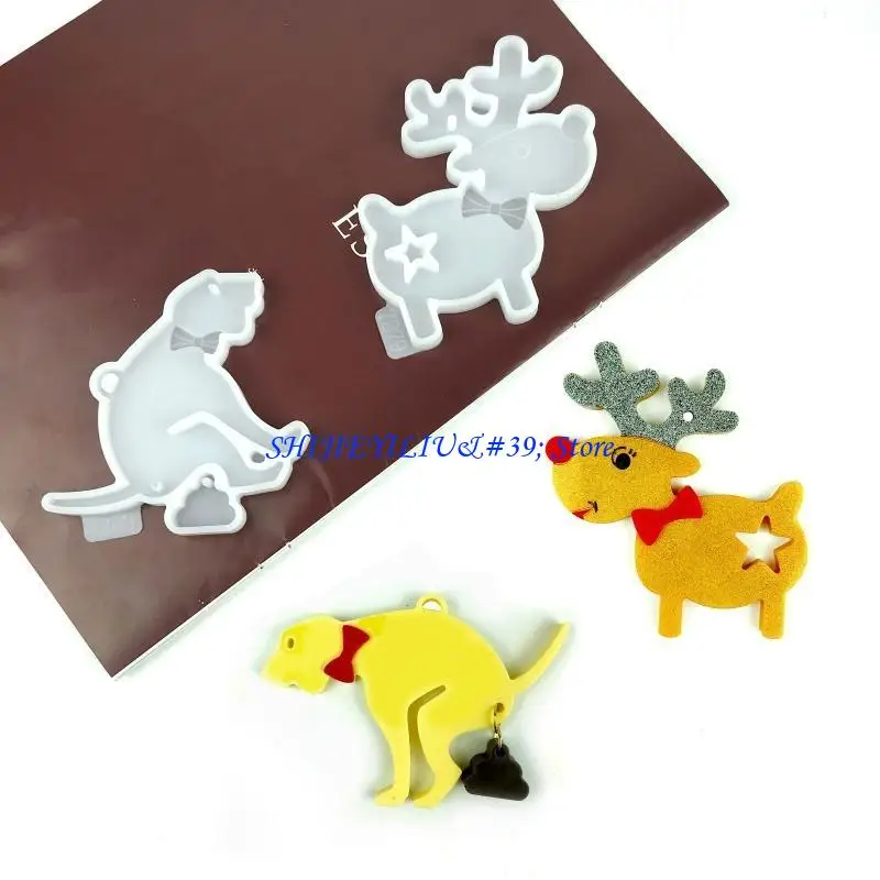 

E21F Wall Hanging Keychains DIY Epoxy Craft Necklace Keychain Jewelry Mold for Gifts