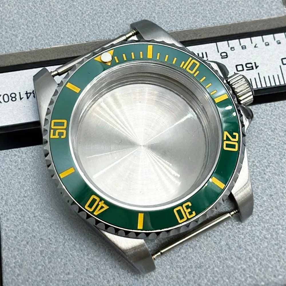 عودة شفافة الياقوت الزجاج الأسود PVD حالة 40 مللي متر ETA2836 NH35 36 Mingzhu DG2813 5833 ميوتا 8215 8205