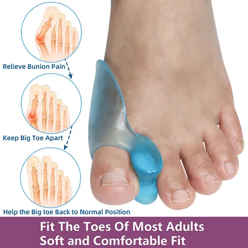 Imagen 2 del producto Pexmen-Protector de juanetes de Gel, almohadillas suaves para juanetes, dedos grandes cojines para, alivia el dolor de pies por fricción y presión, 2 piezas