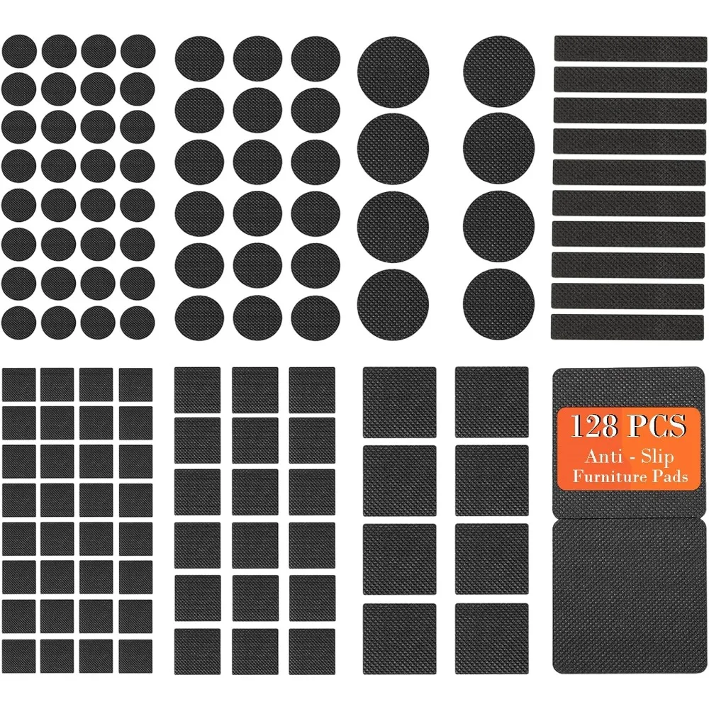 

Anti-slip Furniture Mats, 128 Pieces Per Pack, Brown Anti-slip Mats, Self-adhesive Rubber Furniture and Floor Protection Mats