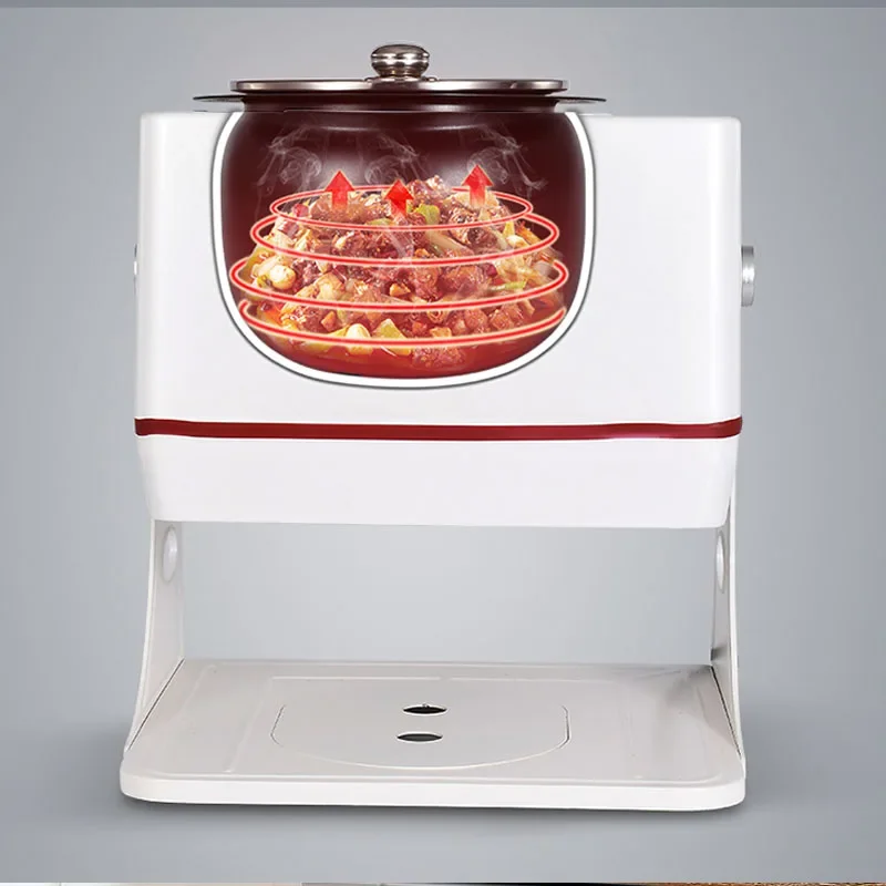 Grand Robot Intelligent pour la Cuisson des Légumes, Cantine existent, Type Tambour, Riz Frit, Poêle Multifonctionnelle, 6L, 2500W