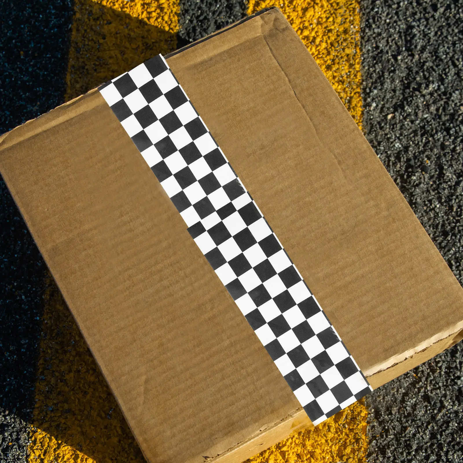 

1 Roll Elegant Black White Checkerboard Sealing Tape Eco Friendly Safe Adhesive for Gift Wrapping Creative Envelope Closure