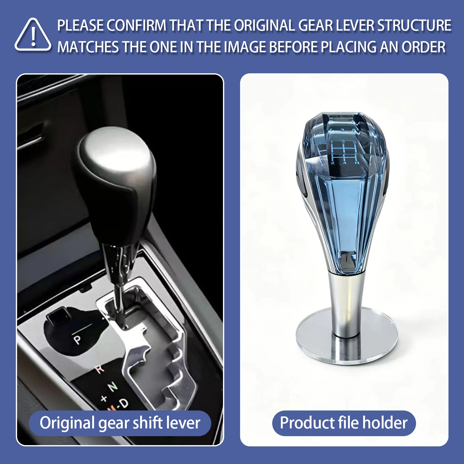 LED Seven-Color Breathing Light Crystal Gear Shift Knob For Diameters Of 8/10/12MM, And Is Compatible With 5-Speed/6-Speed