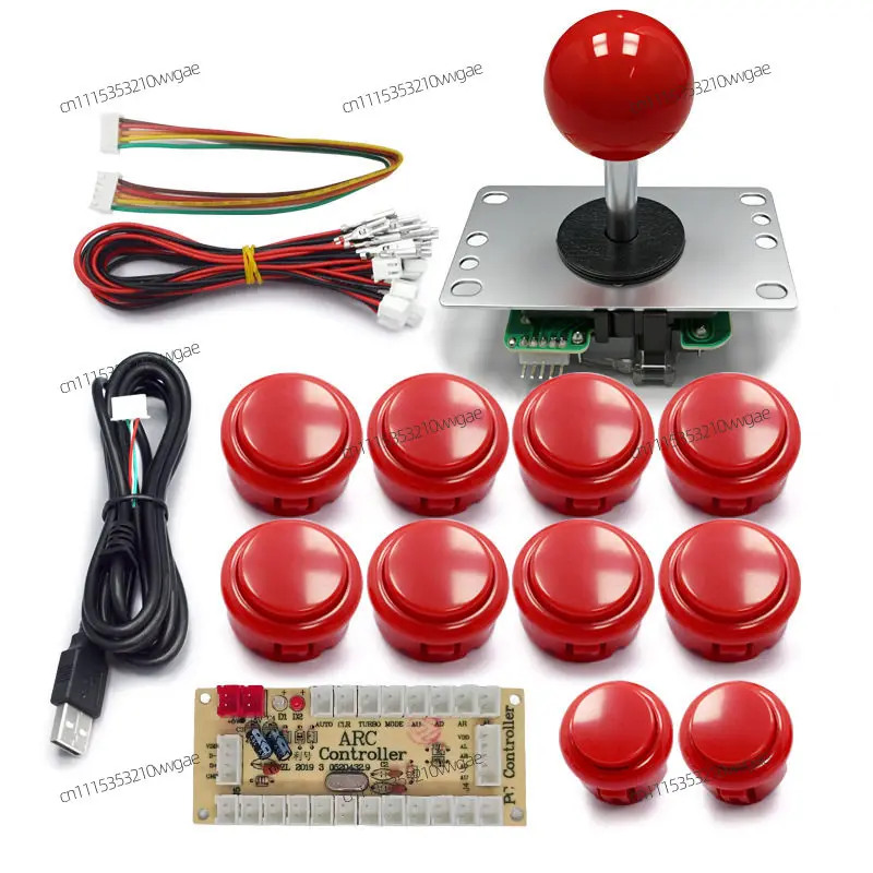 For DIY Arcade Joystick Parts USB Circuit Board 30mm Snap-in Buttons Kit for PC Desktop Game Controller