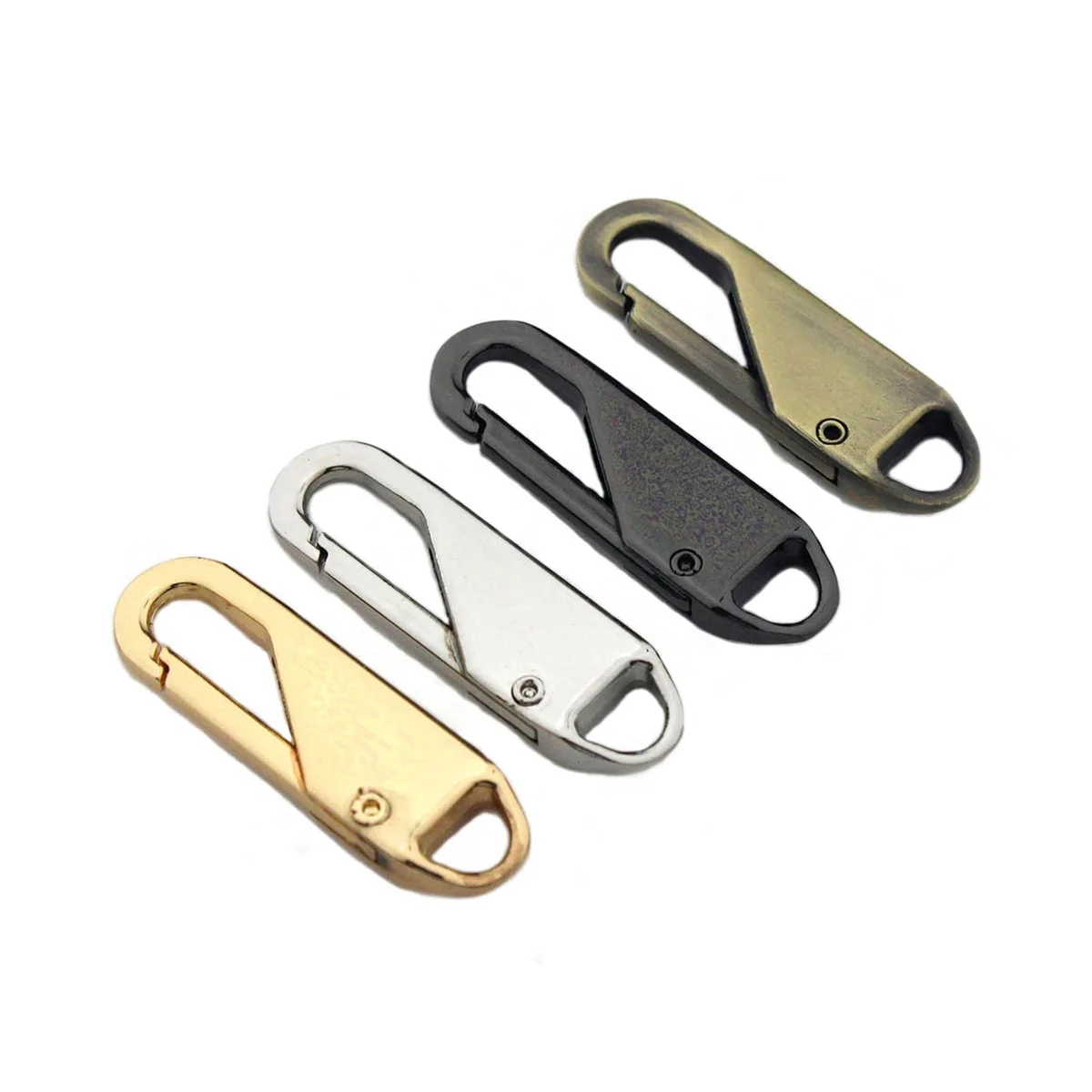 2x Metal Fashion Zipper Repair Kits Slider Puller Instant Zipper Replacement for Broken Buckle Bag Suitcase Garment Zipper Head