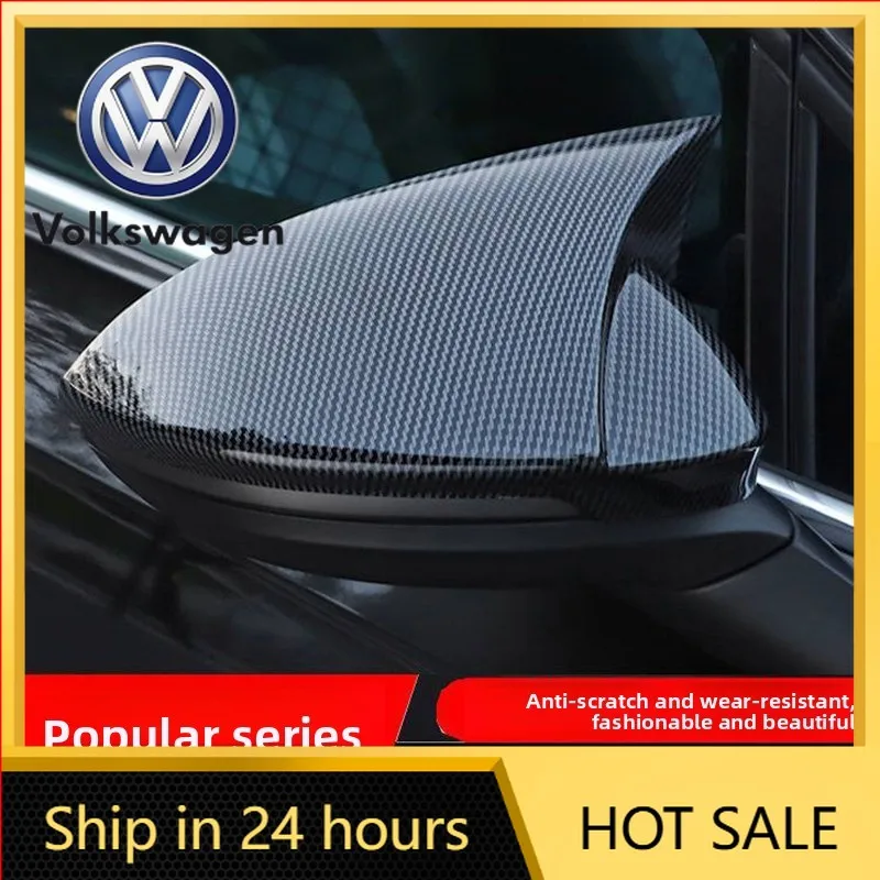 

For VW Volkswagen Jetta MK5 Golf Car Rearview Side Mirror Cover Horn Wing Cap Exterior Door Rear View Case Trim Sticker For VW G