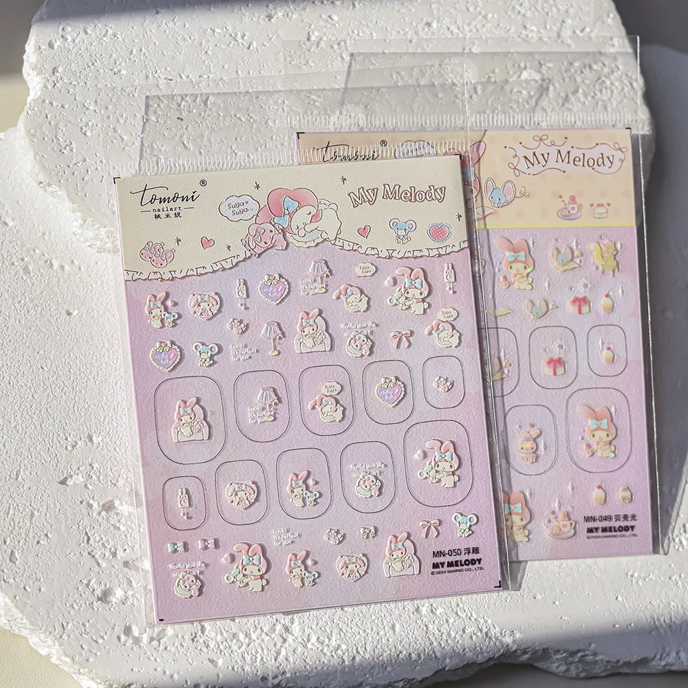 1-шт-5d-мягкие-и-милые-наклейки-для-ногтей-sanrio-melody-самоклеящиеся-для-нейл-арта-девчачьи-энергичные-с-сердечками-для-девочек
