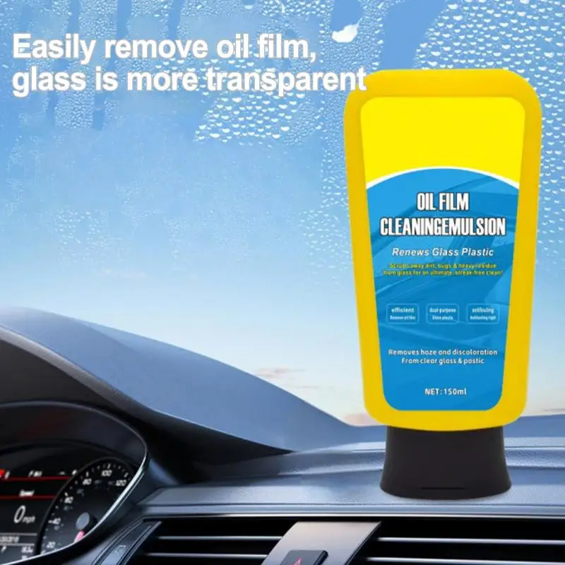 Glass Oil Film Remover Paste Glass Grease Water Stain Cleaner Windshield Polisher Remove Heavy Spots Clear Vision Glaoilmov