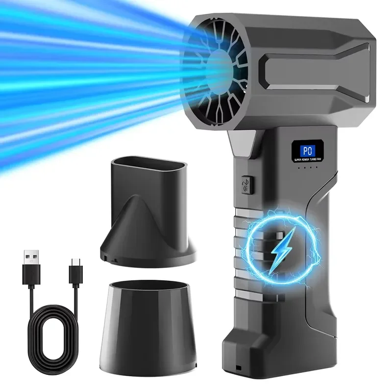 V8 Portable Electric Leaf Blower Cordless Violent Fan Dust Car Drying Brushless Turbine Motor Mini Fan