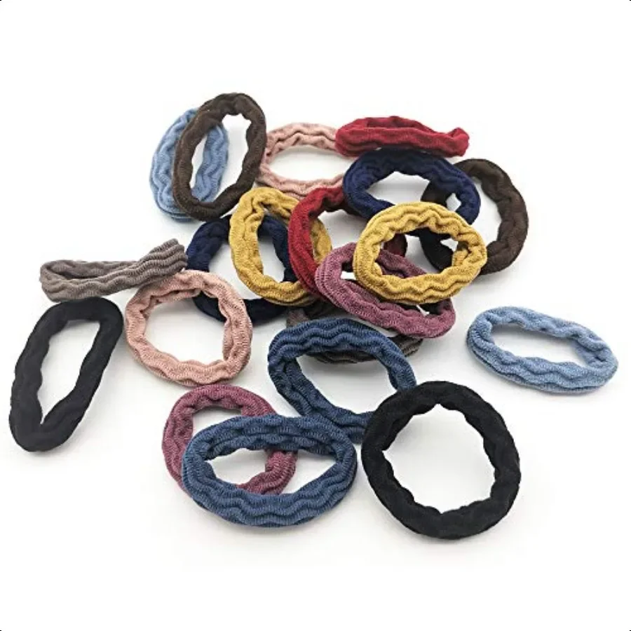 Elastici per capelli con cuciture ad alto ispessimento elastico in supporti per coda di cavallo Colori multipli con confezione da 20 pezzi