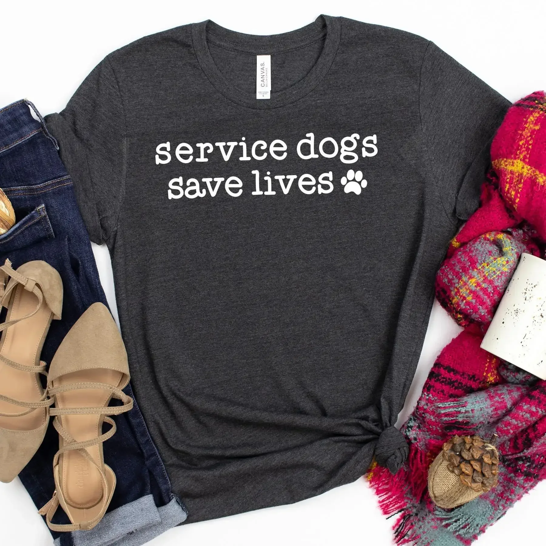 Service Dogs Save Lives T Shirt Working Dog Trainer Owner s Blind