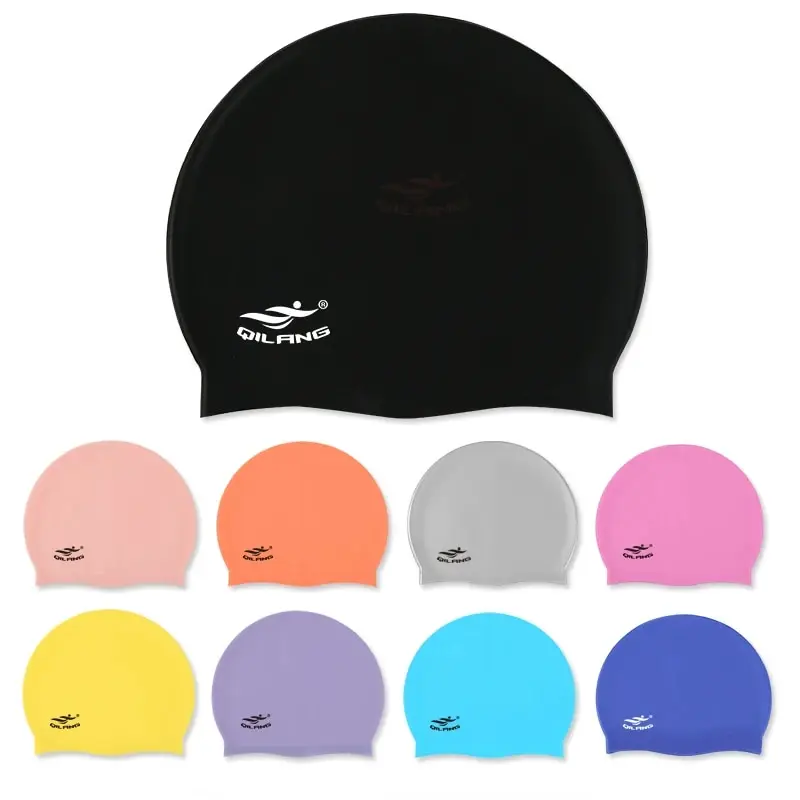 Waterproof Ear Protector With No Wut Head Silicone High Quality Swimming Cap for Children and Adults
