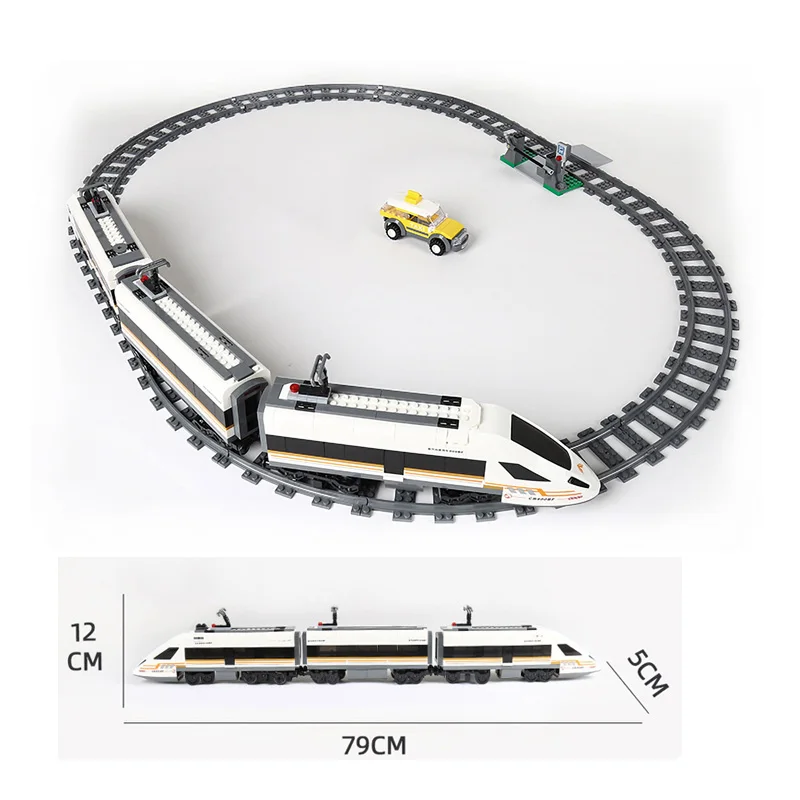 Trem a vapor/trem metro de alta velocidade, modelo de montagem de partículas pequenas, blocos de construção, pista de trem, tecnologia moc, tijolos, presente, brinquedos diy