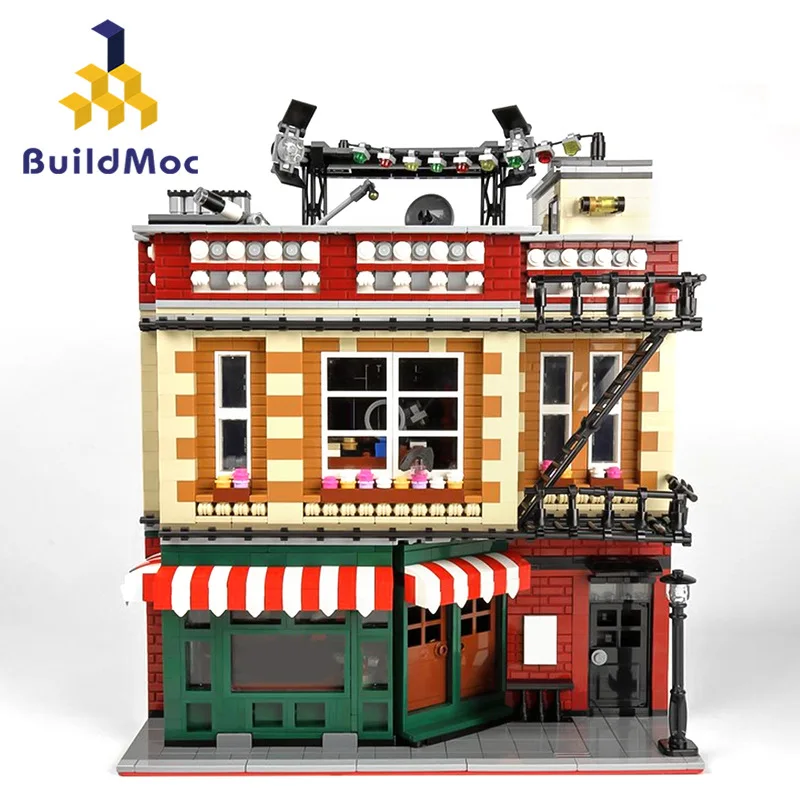 BuildMOC Streetscape Architecture Big Bang Theory and Central Perk Building Block Set Ideas Model Toys for kids Birthday Gifts