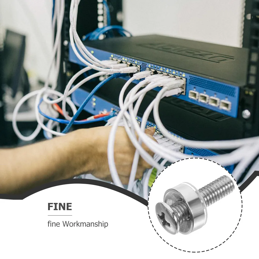 

100Pcs Stainless Steel Cage Screws M5x20 Server Rack Mount Screws for Cabinet Enclosures Durable Wear Resistant