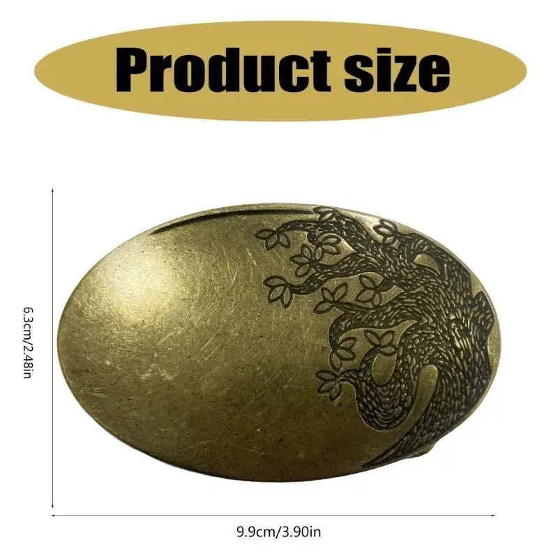 652F Fivela cinto ocidental masculina fivela cintura vintage fivela oval metal