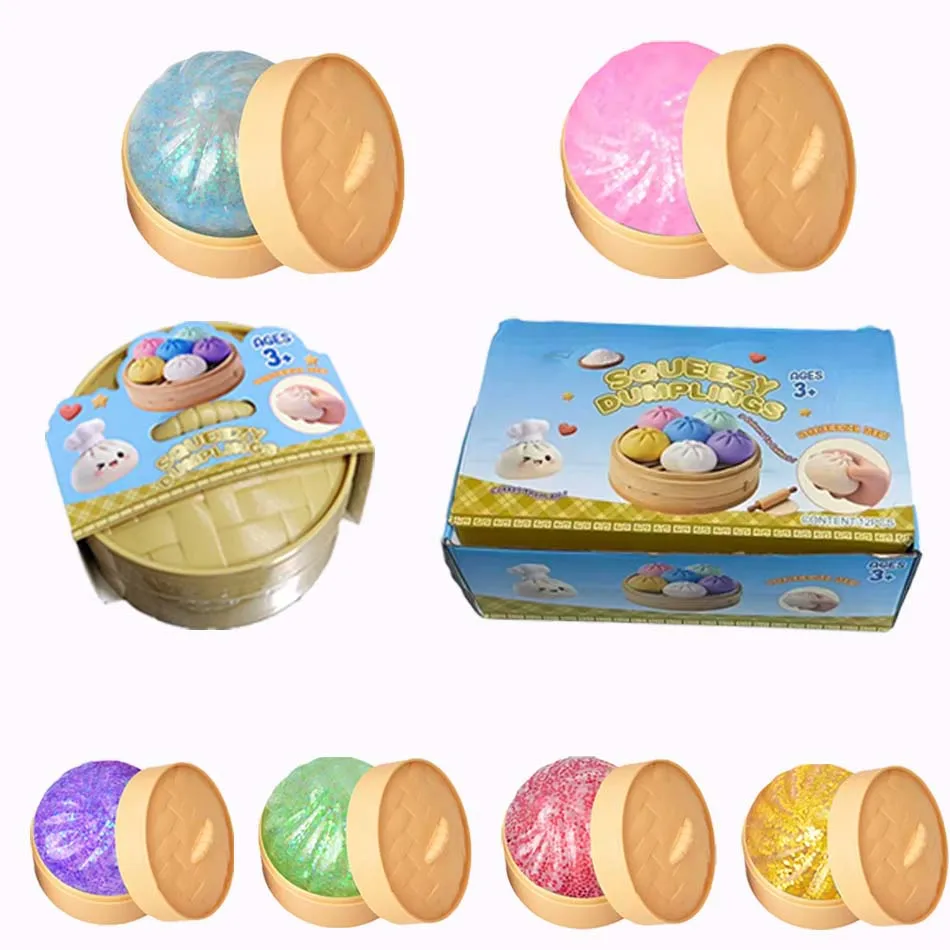 New!! Colorful dumpling squishies Stress Balls Reusable Low Rebound Decompression Toys Dough Ball Unique Home Decoration Gifts