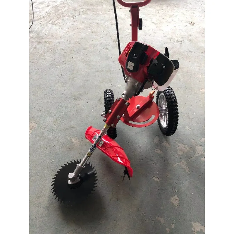42.7Cc 2-stroke hand-push brush cutter with wheels