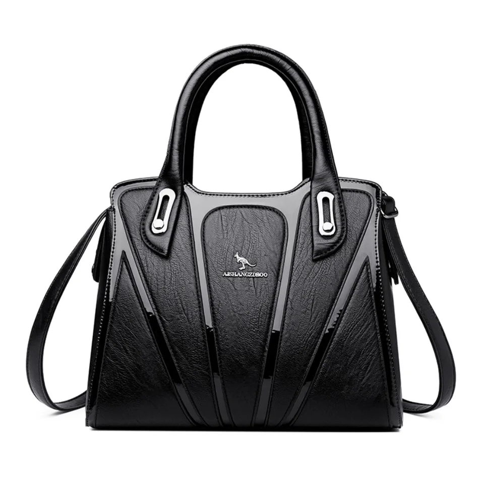 3 Layers Large Capacity Designer Women Top-Handle Bags Shoulder Crossbody Bags for Women Luxury Patent Leather Casual Tote Bag