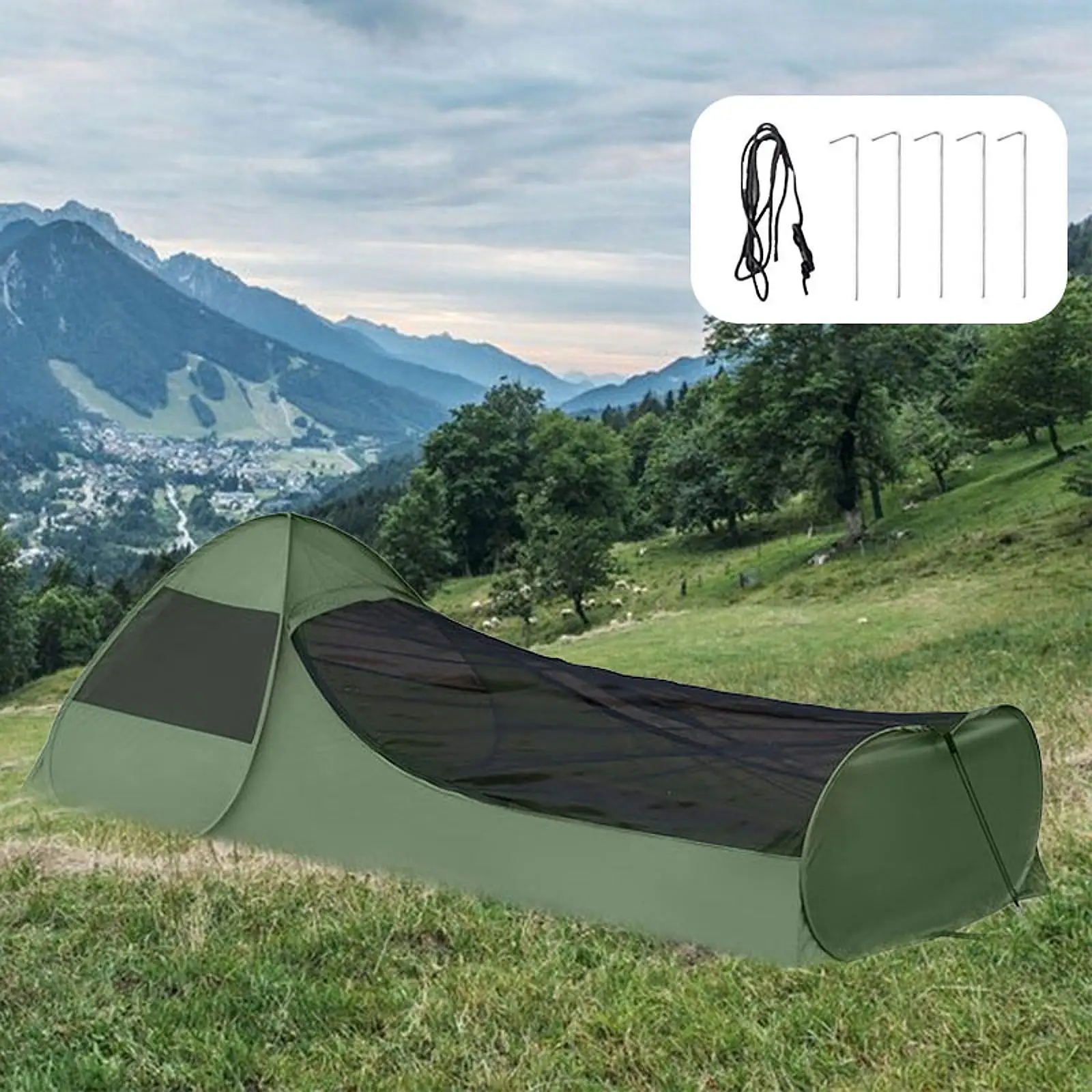 

Popup Bivy Tent Personal Tent Shade Portable Windproof Lightweight Sleeping Net Tent Oxford Cloth for Sporting Events Outdoor
