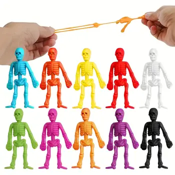 10/100裝兒童彈性骷髏玩具,顏色隨機,可彈性捏捏樂,適合兒童萬聖節派對禮物 10 最佳銷售 大量派對禮品 - №2