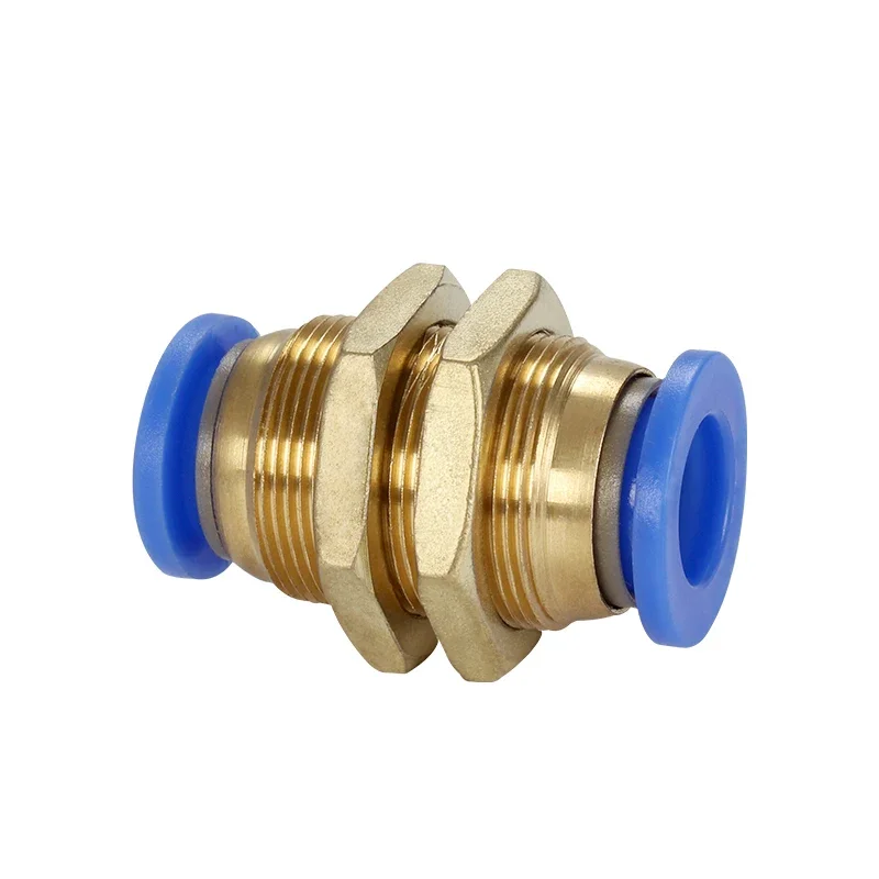 50/100//500/1000 Pcs Air Pneumatic Straight Bulkhead Union 4mm-12mm OD Hose Tube  Gas Connector Brass Quick Fitting,PM-04