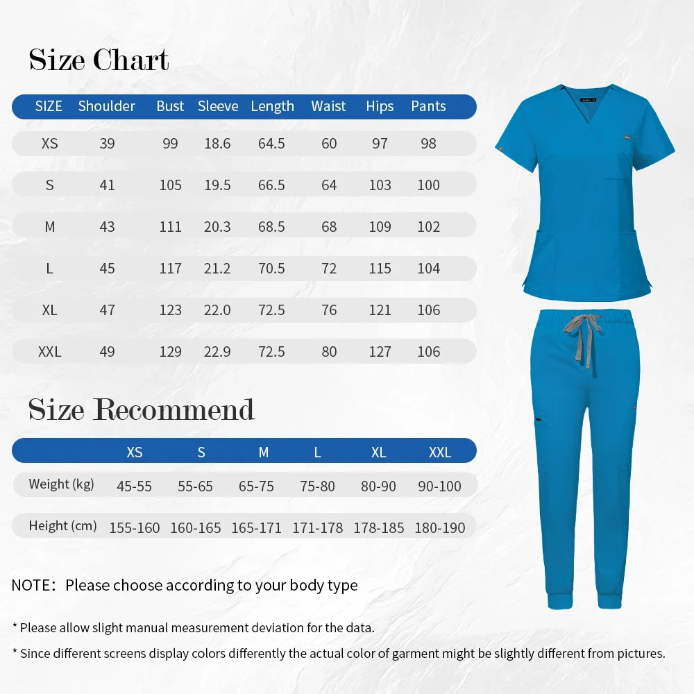 XS-XXL Clinical Nursing Uniform Unisex Medical Uniform Women Men Surgery Scrub Top Pants Doctor Nurse Scrub Set Dentist Workwear