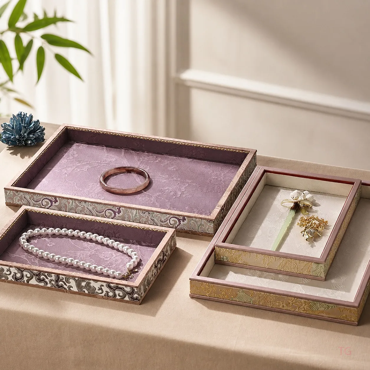 Fabric Jewelry Tray Jeweler Counter Display Organizer Luxury Showcase Pallets