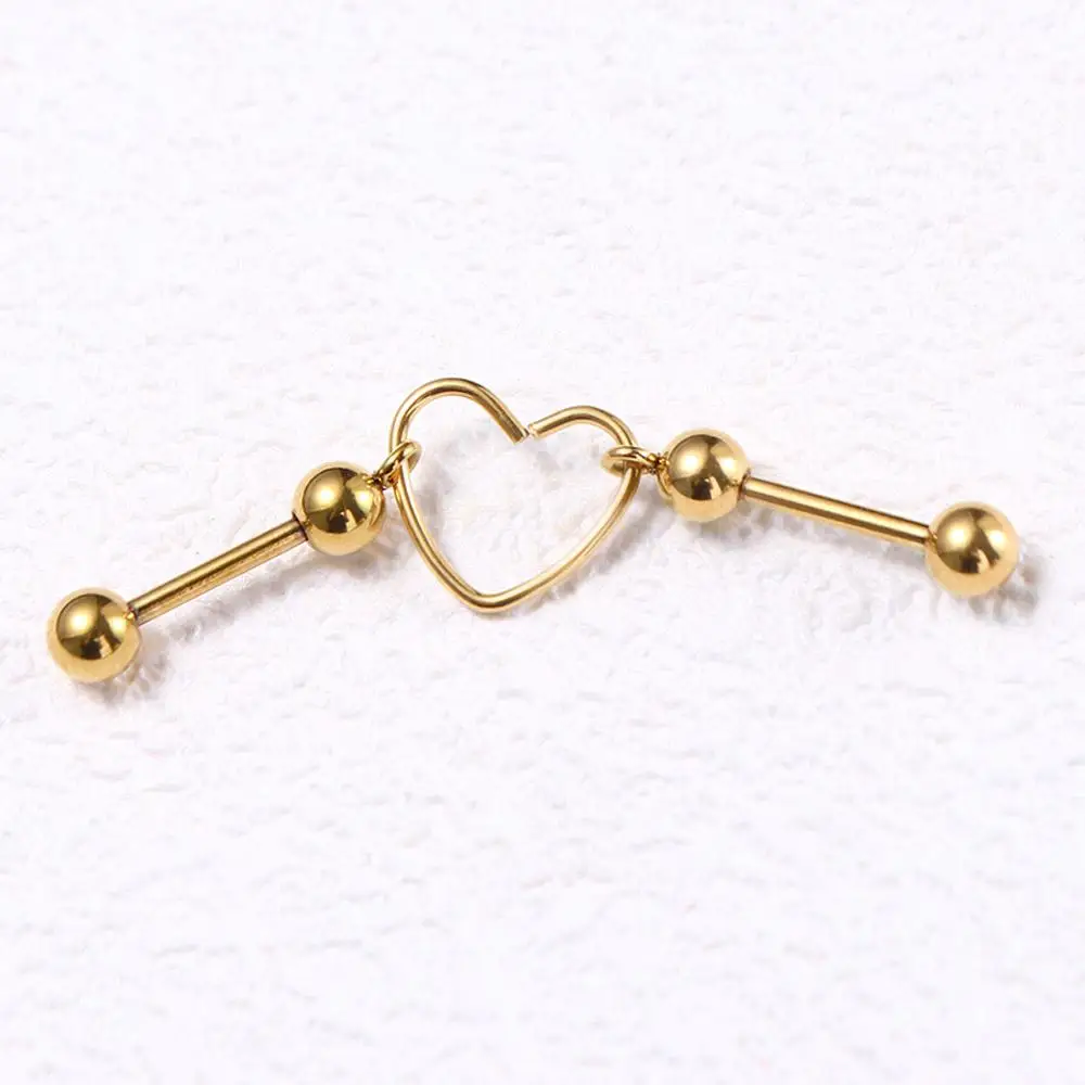 كل مباراة الفولاذ المقاوم للصدأ القوطية مزاجه الطرف الأذن العظام مسمار ثقب القلب القرط المرأة القرط الكورية نمط القرط #6