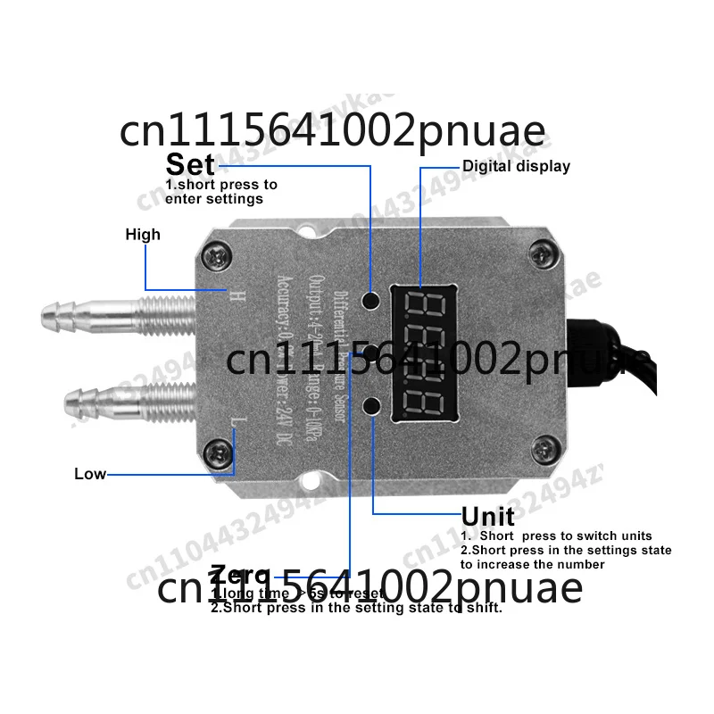 Air Pressure Transmitter Gas Differential Pressure Negative Meter Air Duct Furnace Compressor Low Measurement