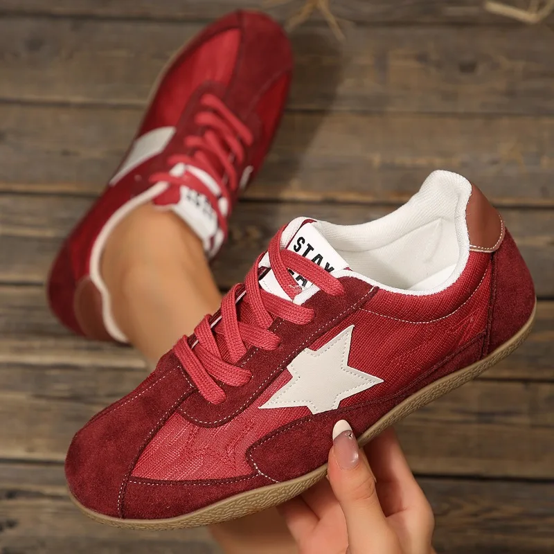 Spring and Autumn Women's Comfortable Vintage Color Blocking Sneakers Women Fashionable Casual Shallow Mouth Vulcanized Shoes