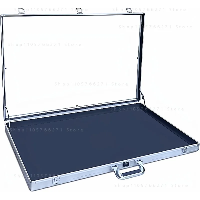 Silver Aluminum Acrylic Display Case with Lock Portable TCG Card Storage Stand for Trade Show