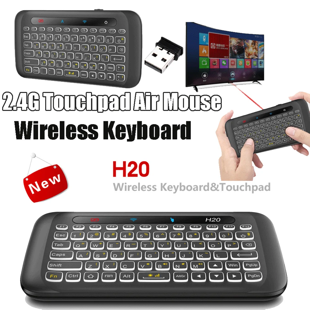 

Touch Screen Air Mouse Keyboard IR Leaning Remote Control Backlight Keyboard Colorful LED Adjustable Brightness for Smart TV Box