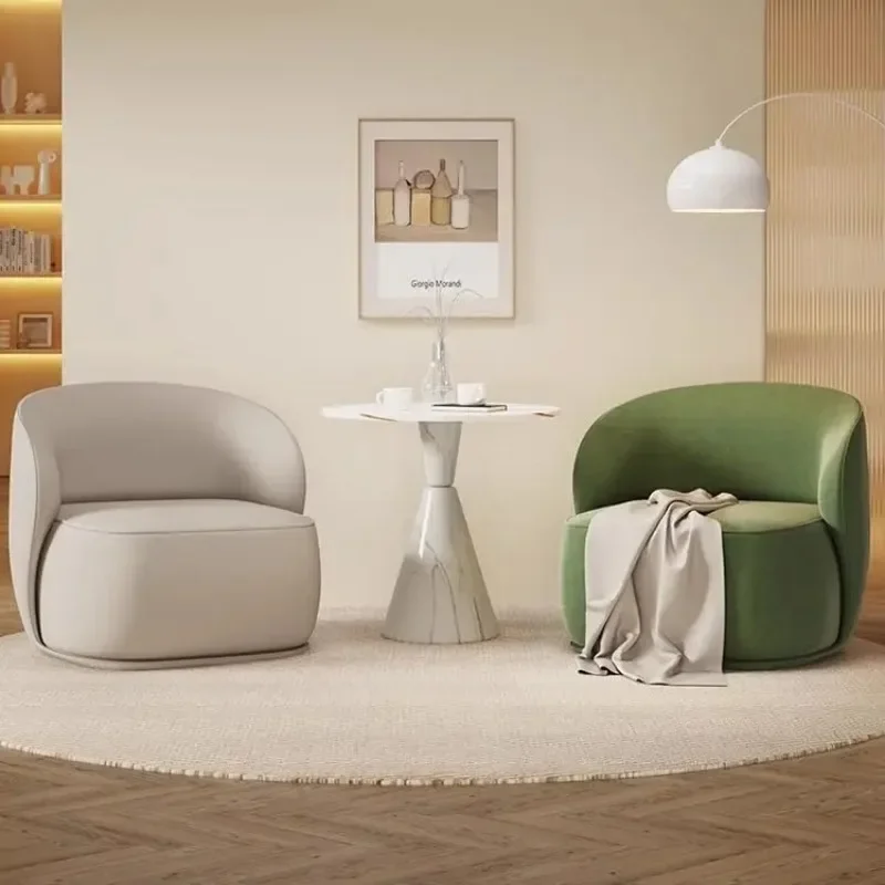 

Кресло с акцентом из искусственной кожи, современное круглое клубное кресло для гостиной или спальни, мягкое одноместное сиденье для небольших помещений