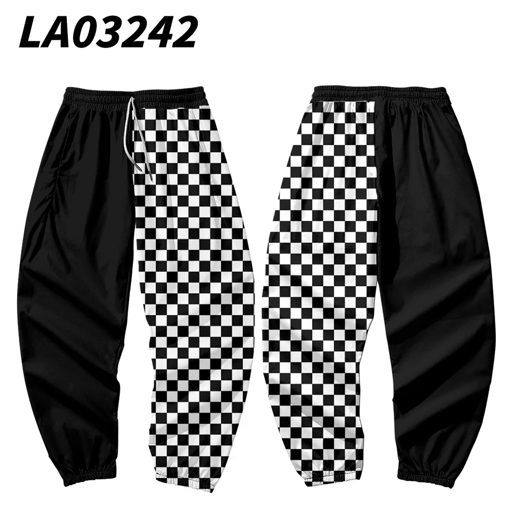 

Oversize Checkerboard Printed Spring Autumn Japanese Sweatpants Men Cargo Pants Harajuku Jogger Trousers Streetwear