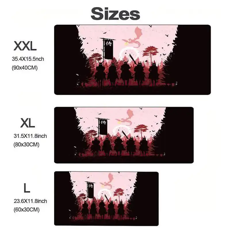 Samurai style HD mouse pad extended gamer anti-slip rubber base keyboard pads large office computer mousepad new speed desk mat