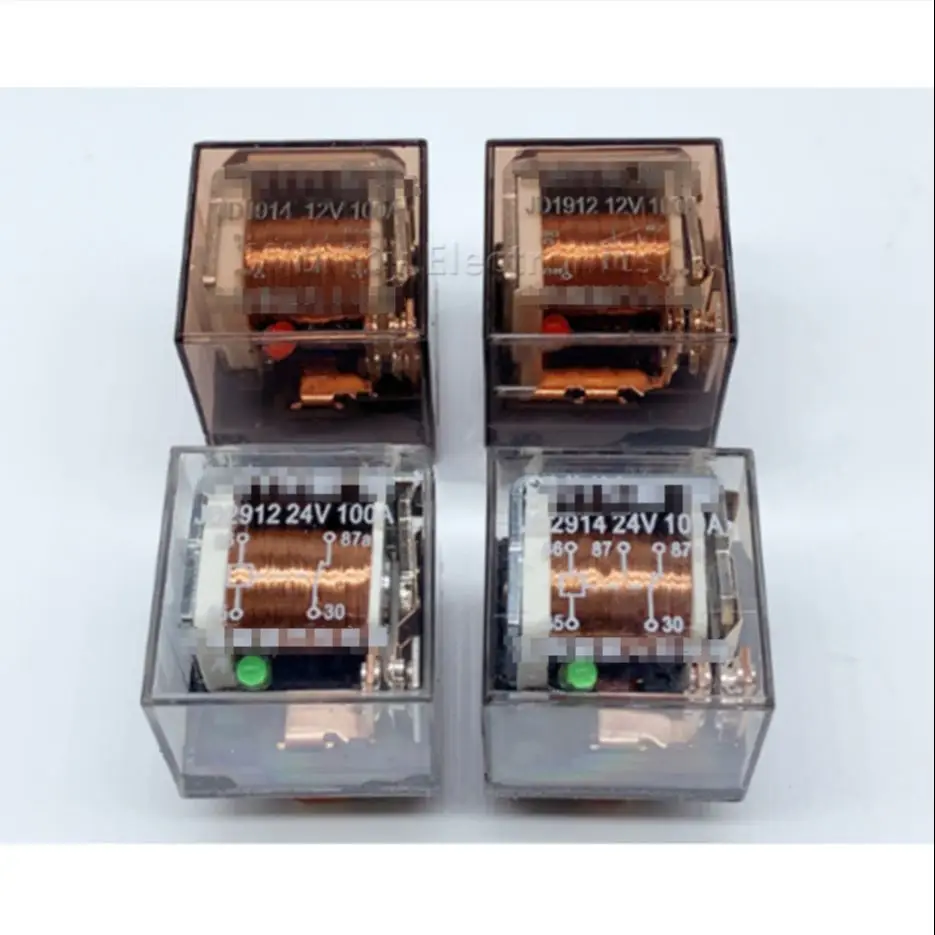 Free shipping  10pcs/lot JD1912 100A 12V 24V JD1914 JD2912 JD2914 Relay 4/5PIN