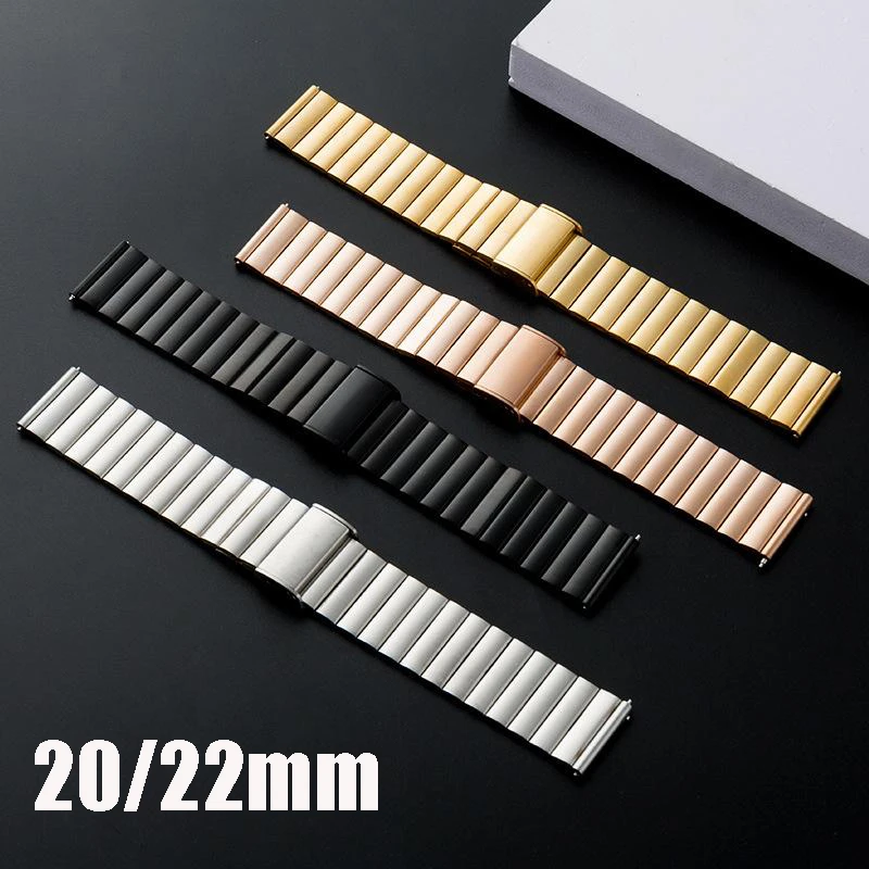 20mm 22mm Metal Strap for Huawei Watch GT2/3/Pro Stainless Steel Wristband for Huawei Watch 46mm 42mm/Samsung Watch 3/4/5/6 Band