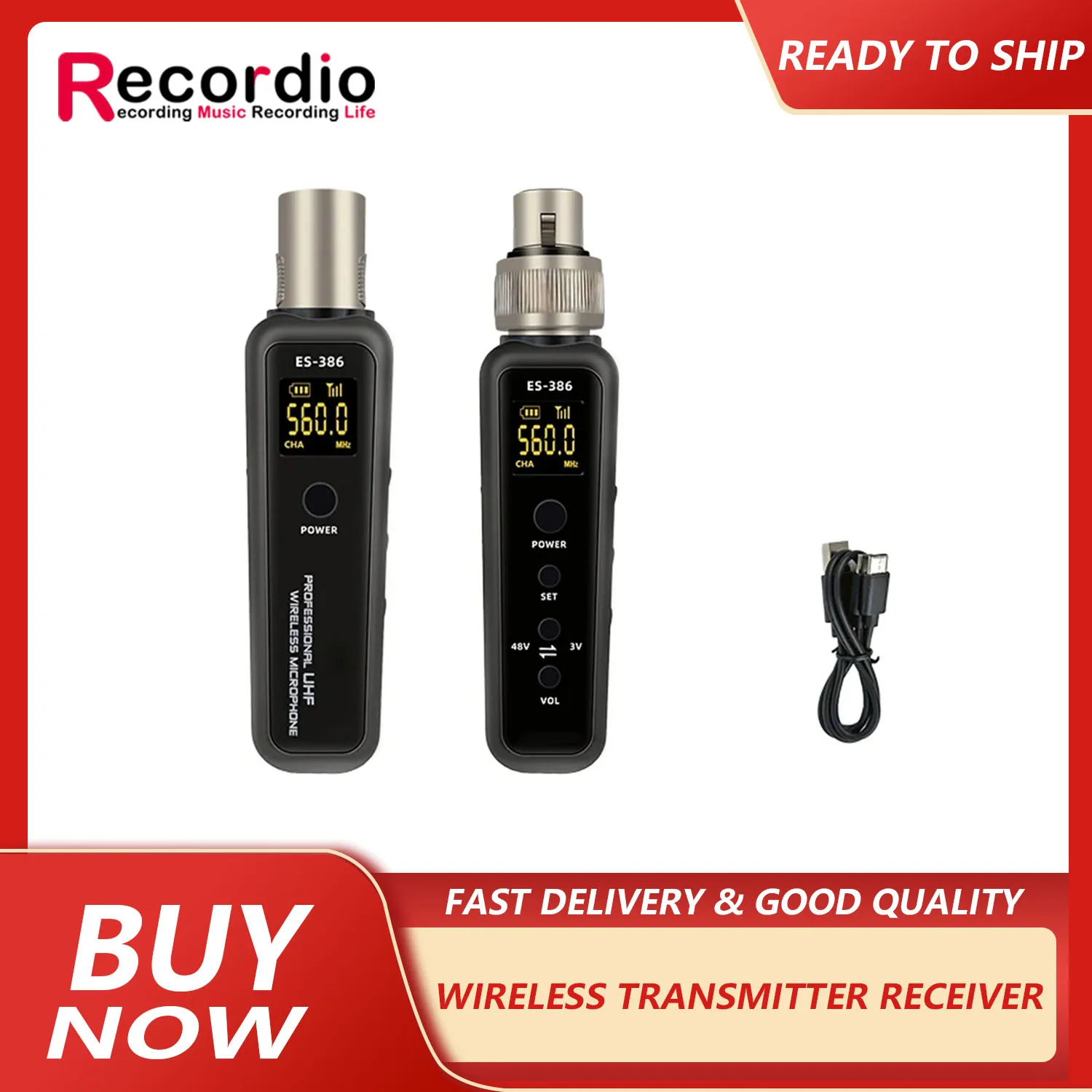 

GAW-MA17 2024 New Design Professional Wireless System Transmitter Receiver Wireless Adapter For Wired Dynamic Microphone