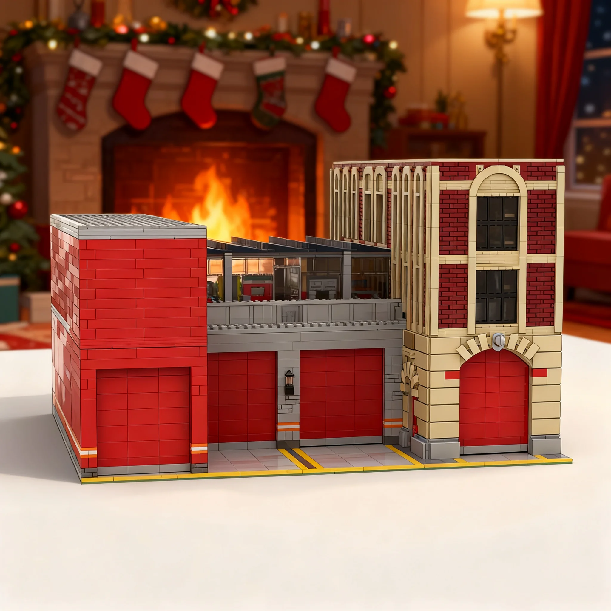 5869pcs MOC City Fire Large Fire Station Model Toys Building Blocks Architecture Christmas Gift DIY Education Assemble Display