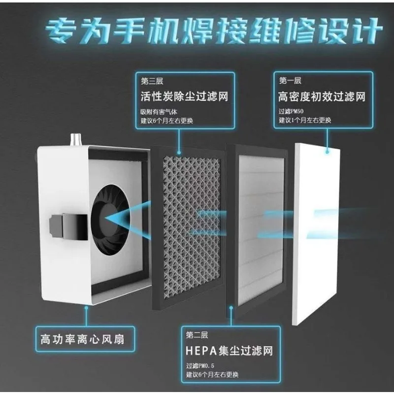 2UUL Mini Soldering Fume Extractor Smoke Absorber For Welding Smoke Filtration Soldering Station