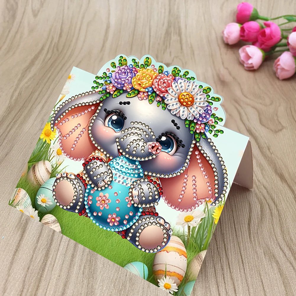 

8 шт., алмазная открытка ручной работы с животными, набор открыток для рисования со стразами, алмазная живопись, поздравительная открытка для взрослых, начинающих
