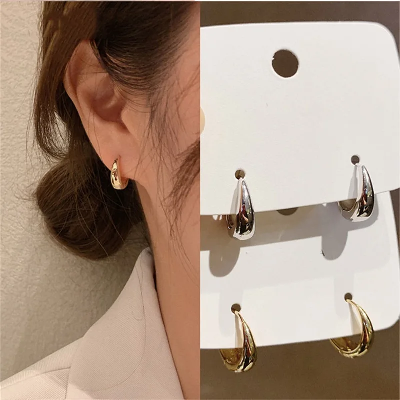 Girls Huitan Metal Wear Ear Simple Statement for Versatile