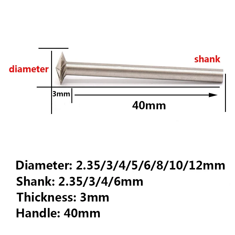 1-10pcs 2.35/3/4/5/6/8/10/12mm HSS Multi-sheet Milling Cutting Knife 2.35/3/4/6mm Shank for Dremel Rotary Tools Wood Carving