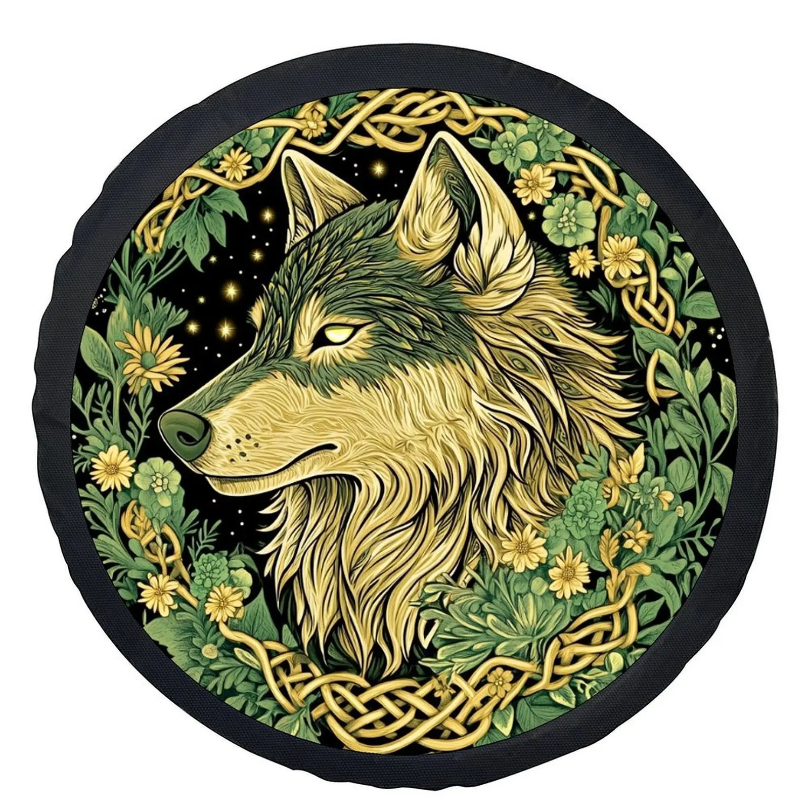 1pc Celtic Wolf Design Themed Tire Cover Wheel Cover, Trendy Universal Wheel Cover Tire Cover Wheel Protection Cover, Suitable F