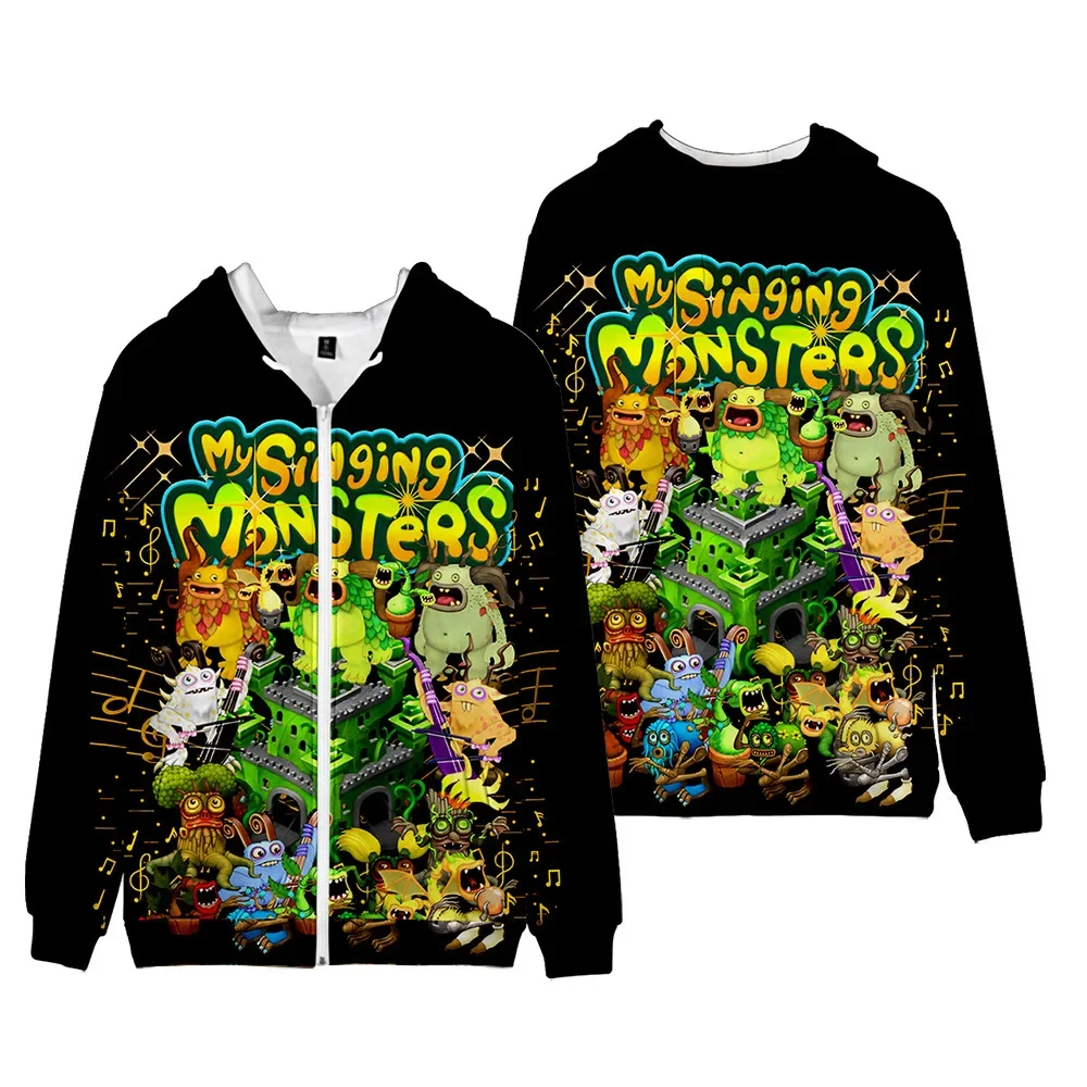 3D New My Singing Monsters Peripheral Monster Concert Pullover Hooded Hooded Adult Children's Fashion Loose Zipper Sweater