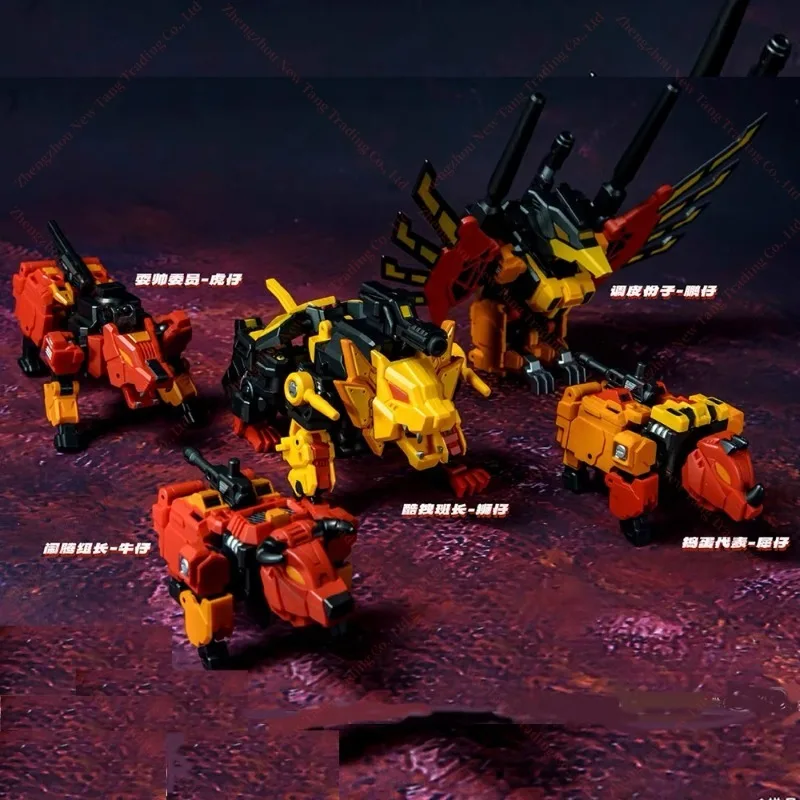 【En stock】Cabeza de acero de transformación JGM-SKP01 Predaking MINI 5 en 1 forma combinadora 17CM figuras de acción juguete colección de regalos