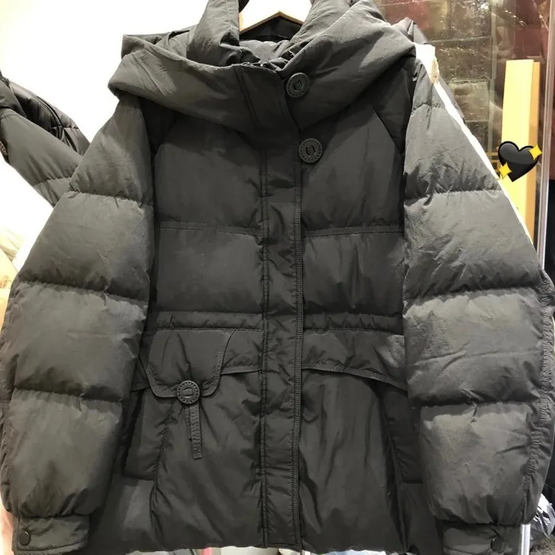 Roupas femininas pato branco para baixo casaco de inverno novo quente em torno do pescoço para baixo jaqueta acolchoada casacos coreano solto engrossado topos