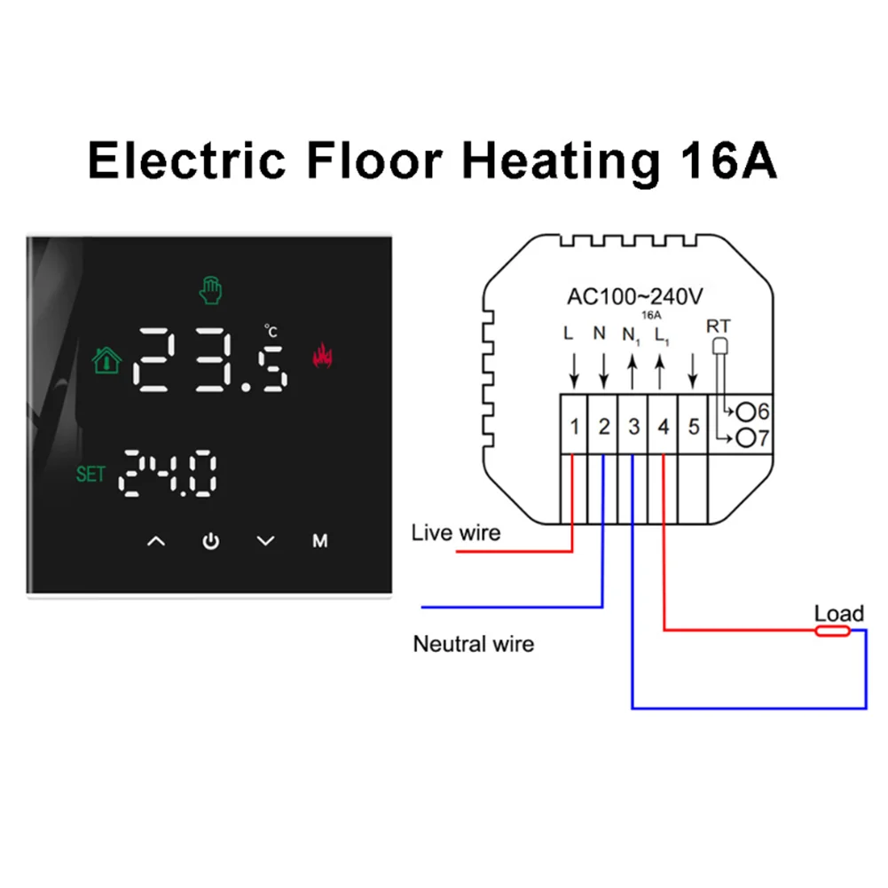 

Контроллер температуры термостата с сенсорным экраном и программируемыми настройками для оптимизированного отопления и энергопотребления